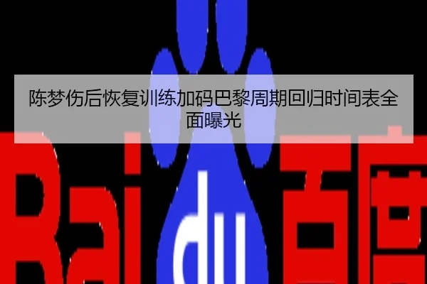 陈梦伤后恢复训练加码巴黎周期回归时间表全面曝光